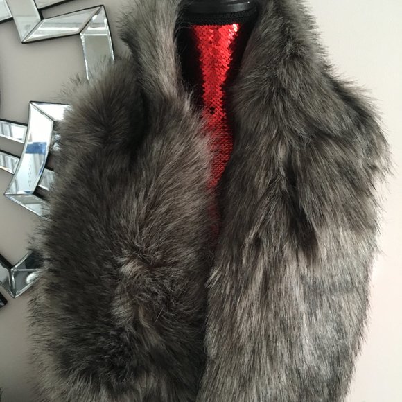 Faux Fur Knit Scarf - Picture 2 of 6